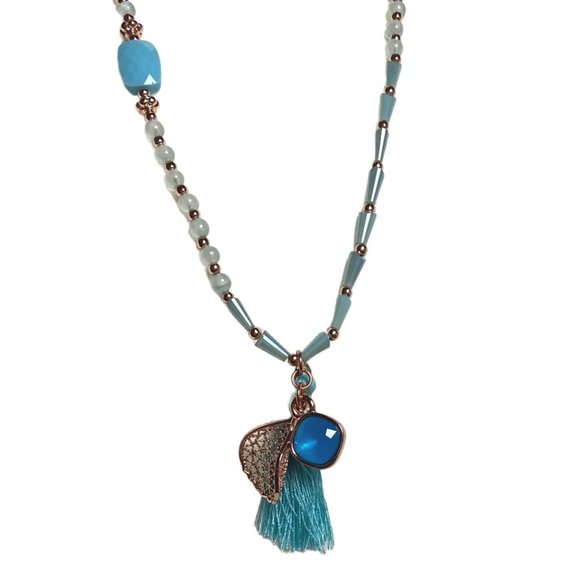 Stretch Tassel Beaded Necklace/Bracelet - Green - Picture 7 of 8